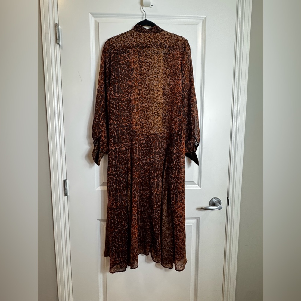 H&M Animal Print Sheer Midi Dress / Duster – Size 8 - Picture 7 of 9